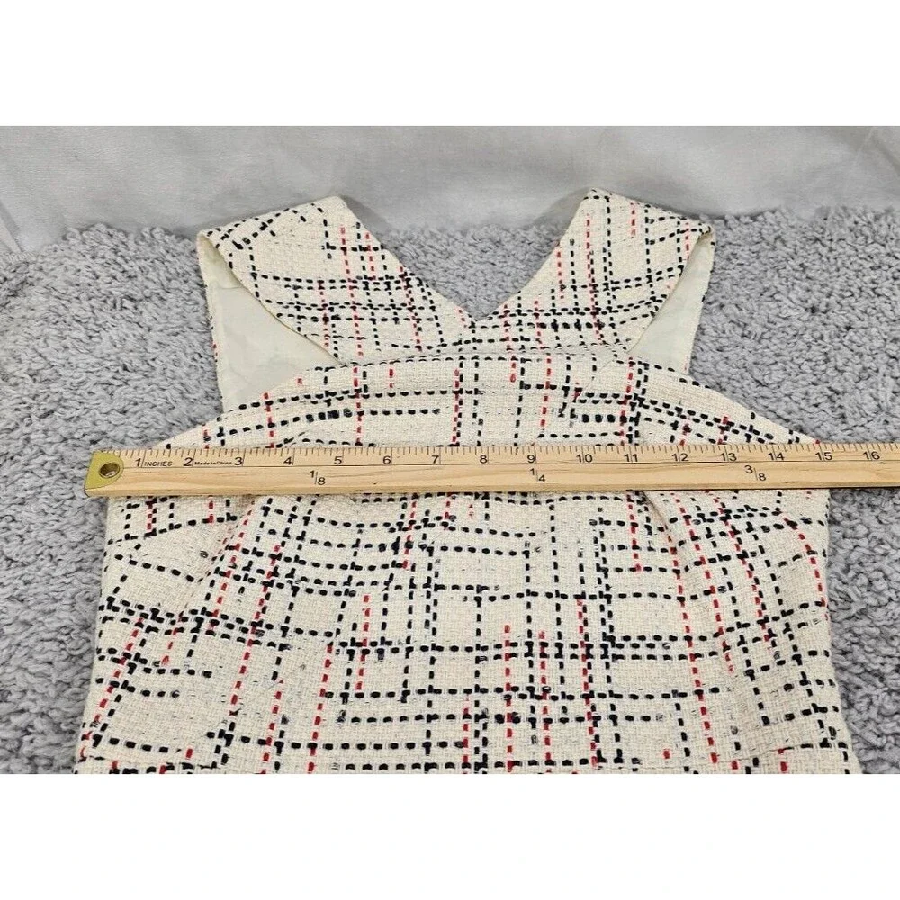 New Banana Republic Women's Mini Dress Ivory Tweed Halter Twee Mod Preppy Size 0 - Picture 13 of 16